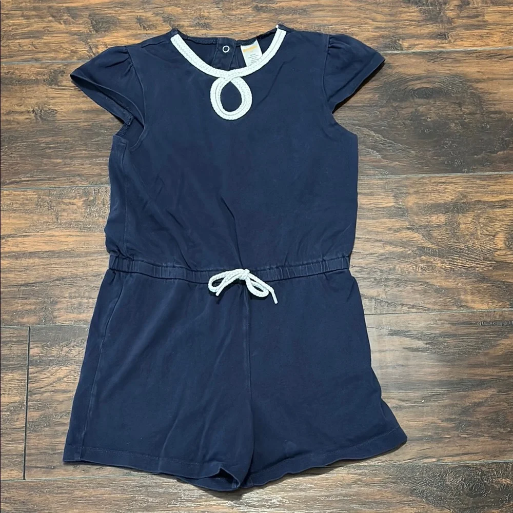Gymboree Navy Romper with White Trim